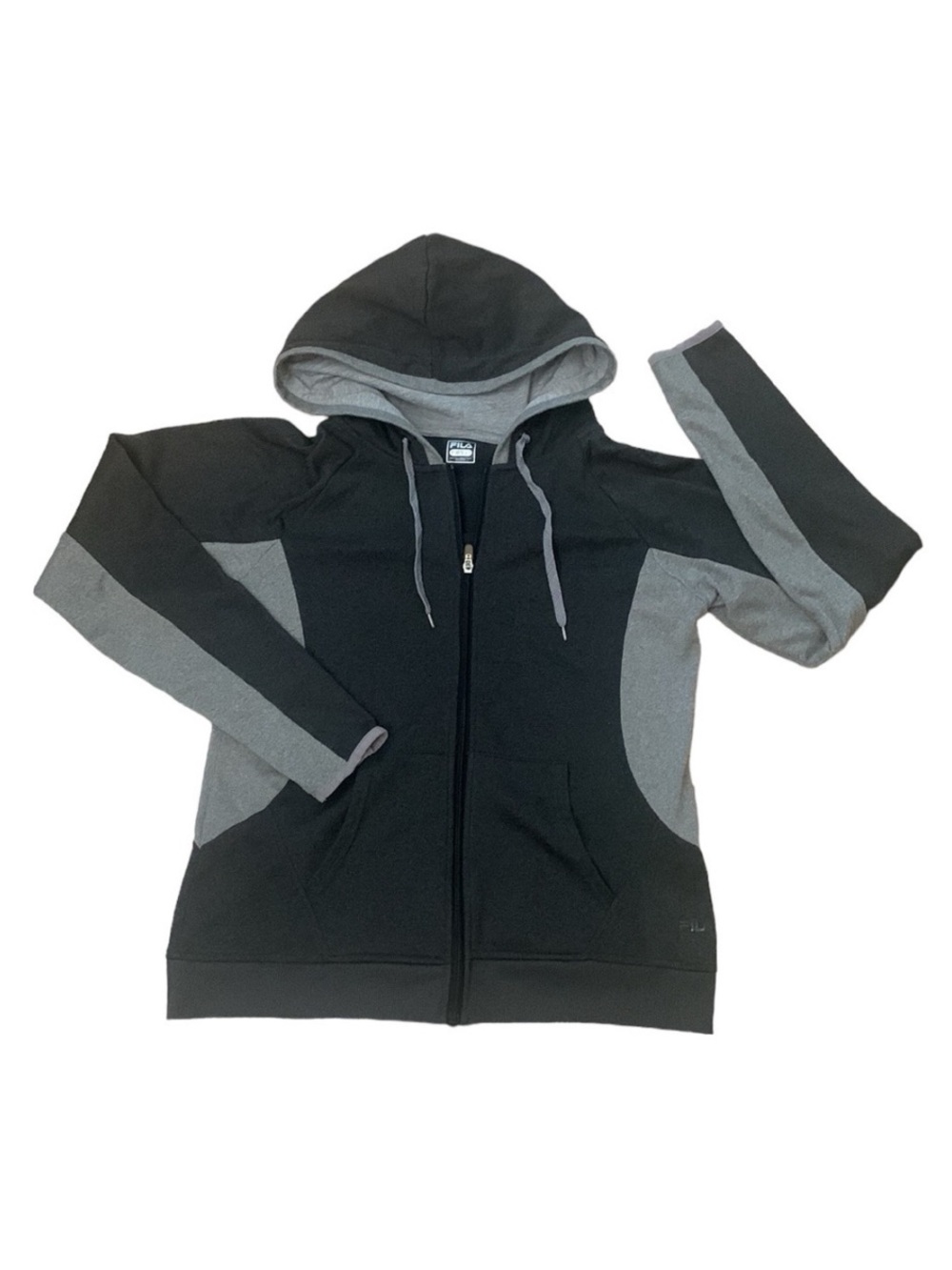 Fila Full Zip Black and Gray Sweat Jacket Hoodie Size M‎